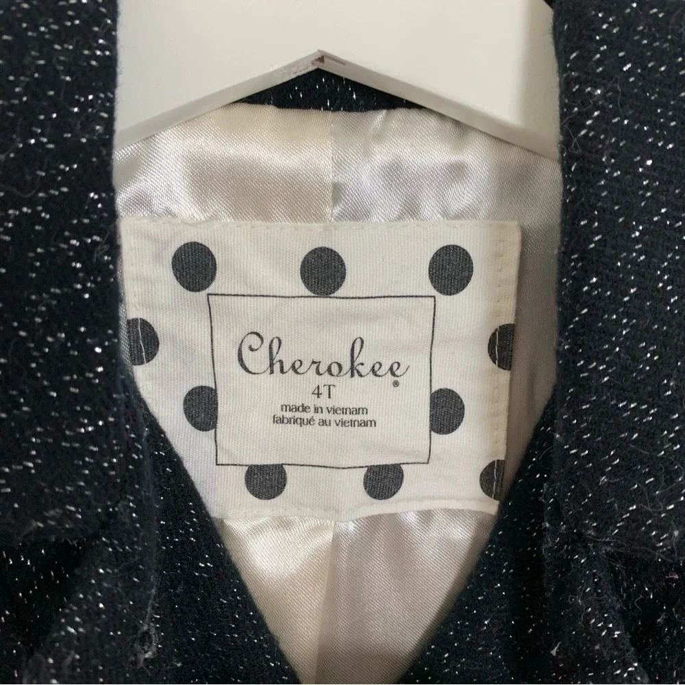 Cherokee Girls Black Silver Metallic Dressy Coat Size 4T Holiday